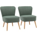 Lot de 2 fauteuils style crapaud en tissu vert
