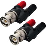 Lot de 2 fiches bnc males vers 2 fiches banane femelles doubles de 4 mm, connecteur rpartiteur coaxial ...