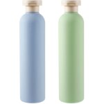 Lot de 2 flacons compressibles de 260 ml en plastique rechargeables avec bouchon � rabat ? anti - fuite ...