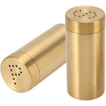 Lot 2 flacons �pices dor�s, acier inoxydable antirouille, couvercle vis, sel sucre poivre