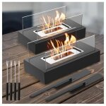 Lot de 2 foyers de table, int�rieur et ext�rieur, chemin�es de table � l'�thanol pour terrasse, jardin, ...