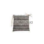 M&s - lot de 2 galettes de chaises 40x40 cm noir et blanc - afrika