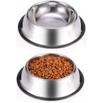 Lot de 2 gamelles en acier inoxydable pour chien - antidrapantes et empilables - d22. 5h5. 2cm