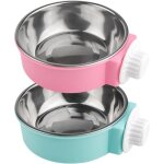 Lot de 2 gamelles amovibles en acier inoxydable pour nourriture et eau, idales pour chats, chiots, oiseaux, ...