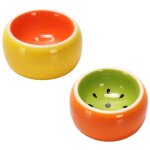 Lot de 2 gamelles en cramique pour hamster, cochon d'inde, gerbille, souris, rat, chinchilla, hrisson, ...