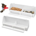 Lot de 2 gamelles pour oiseaux  suspendre - distributeur de nourriture pour oiseaux - long espace pour ...