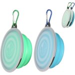 Lot de 2 gamelles pliables et portables pour chien avec couvercles pour animaux de compagnie, promenade, ...