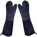 Lot de 2 gants de cuisine extra longs en silicone, r�sistants � la chaleur, de qualit� commerciale, avec ...