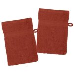 Lot de 2 gants de toilette 15 x 21 cm laguna terracotta