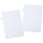 Lot de 2 gants de toilette 15 x 21 cm lylia blanc