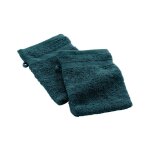 Lot de 2 gants de toilette 'elegance' 15x21cm bleu