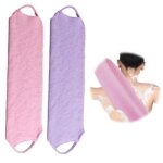 Lot de 2 gants de toilette exfoliants pour le dos avec corde extensible, structure de massage, parfait ...