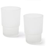 Lot 2 gobelets verre d�poli ? hygi�nique ? design �l�gant ? taille standard