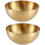 Lot de 2 grands bols de service en acier inoxydable de 3 l pour fruits, ramen, salade, p�tes, soupe, ...
