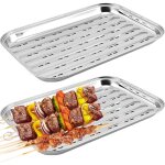 Lot de 2 grilles barbecue en acier inox (34, 9 x 24, 5 x 2, 7 cm), r�utilisables pour barbecue � gaz, ...