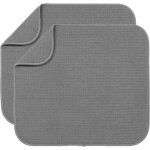 Lot de 2 gris tapis de s�chage en microfibre tapis �gouttoir vaiss absorbant s�chage rapide pour cuisine ...