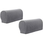 Lot de 2 housses d'accoudoirs en tissu extensible �lasthanne imperm�able antid�rapant pour fauteuils, ...