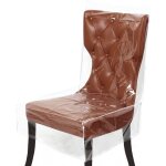 Lot de 2 housses de chaise de salle  manger en plastique transparent en pvc - impermables - anti - ...