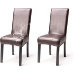 Lot de 2 housses de chaise simili cuir imperméable elégant couverture de chaise extensible dos haut salle ... Lot de 2 housses de chaise simili cuir imperméable elégant couverture de chaise extensible dos haut salle ...