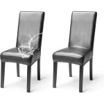Lot de 2 housses de chaise en similicuir ulisem, imperm�ables, �l�gantes, � dossier haut, extensibles, ...