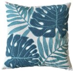 Lot de 2 housses de coussin brod�es tropical feuilles de palmier en coton 45x 45cm deco de ferme pour ...