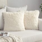 Lot de 2 housse de coussin de canap� fourrure de luxe decoration canap� maison chambre lit super doux ...