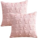 Lot de 2 housses de coussin d�coratives en fausse fourrure douce et moelleuse pour chambre � coucher, ...
