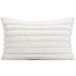 Lot de 2 housses de coussin en fausse fourrure � rayures, moelleuses et douces, 40x60 cm, pour chambre, ...