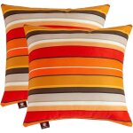 Lot de 2 housses de coussin makimoo 45 x 45 cm � rayures color�es