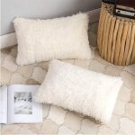Lot de 2 housses de coussin en peluche 50x70 cm, super douces, pour canap, dcoration de jardin et extrieur, ...