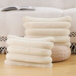 Lot de 2 housses de coussin en peluche en fausse fourrure housse de coussin d�corative douce � rayures ...