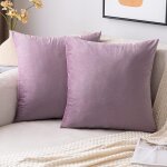Lot de 2 housses de coussin en velours, super douces et lisses, 50x50 cm, pour canap�, salon, chambre, ...