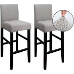Lot de 2 housse de tabouret de bar avec dossier, housses anti - poussi�re lavables extensibles pour tabouret ...