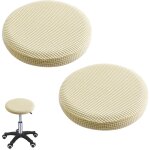 Lot de 2 housses tabouret bar jacquard, housse de chaise ronde extensible, housse de chaise 32  40 cm ...