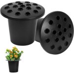 Lot de 2 inserts pour vase fun�raire noir en plastique, pots de fleurs pour tombe fun�raires, insertion ...