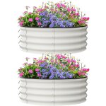 Hoerfuriy - lot de 2 jardini�res sur�lev�es rondes en aluminium de 30cm de haut, 90cm, pour l�gumes, ...