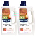 Lot de 2 laits de brillance pour tomettes et terres cuites 1l starwax
