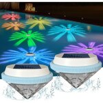 Lot de 2 lampes flottantes pour piscine, lampe solaire flottante  7 couleurs changeantes, lampe solaire ...