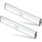 Lot de 2 lampes led sans fil rechargeables usb, avec aimant et d�tecteur de mouvement, 2 modes d?�clairage ...