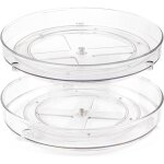 Lot de 2 lazy susan plateau tournante de cuisine plateaux de rangement rotatifs  360 pour cuisine et ...