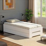 Lot de 2 lits empilables bingo 90x190 + 2 sommiers / blanc / 194. 2x93. 6x41