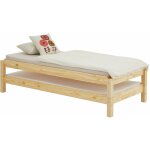 Lot de 2 lits superposables 90x190 cm rino en pin massif, vernis naturel