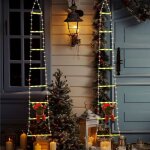Lot de 2 lumières de noël led ? Échelle décorative de noël de 1, 5 m avec père noël, lumières décoratives ... Lot de 2 lumières de noël led ? Échelle décorative de noël de 1, 5 m avec père noël, lumières décoratives ...