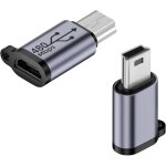 Lot de 2 mini adaptateurs usb m�le vers micro usb femelle vers micro usb 2. 0 connecteur de donn�es 480 ...