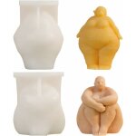 Lot de 2 moules  bougie  portrait gras, moules  bougie en silicone 3d pour la fabrication de bougies, ...