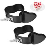 Lot de 2 moules � charni�re en forme de c?ur 10 cm, mini moule � g�teau avec rev�tement antiadh�sif, ...