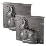 Lot de 2 moules � g�teaux 3d en forme de lapin de p�ques 600 ml zenker p�ques