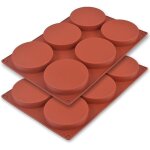 Lot de 2 moules � g�teau ronds en silicone de 10 cm