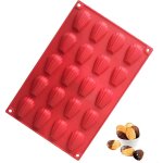 Lot de 2 moules � madeleine mini coquillage en silicone - 20 cavit�s antiadh�sives - pour g�teaux, chocolat, ...