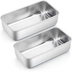 Lot de 2 moules � pain rectangulaires en acier inoxydable pour pain, g�teau, toast, sain, facile � nettoyer ...